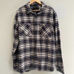 Arbor Collective Men's Plaid Flannel Button Down Shirt Blue Heavyweight Size XXL